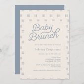 Dusty Blue Baby Brunch | Minimalist Sage Boho Kaart (Voorkant / Achterkant)