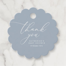 Dusty Blue Baby shower Bedankjes Labels