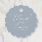 Dusty Blue Baby shower Bedankjes Labels (Achterkant)