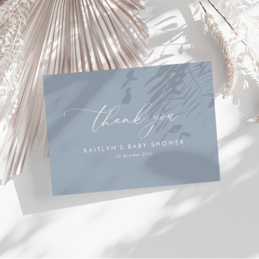 Dusty Blue Baby shower Bedankkaart