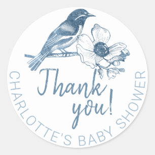 Dusty Blue Baby shower Bedankt voor de Sticker
