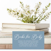 Dusty Blue Baby shower Boeken voor Baby Informatiekaartje