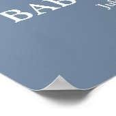 Dusty Blue Baby shower Boy Welkomstteken Poster (Hoek)