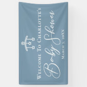 Dusty Blue Baby shower Chic Custom Party Spandoek (Verticaal)
