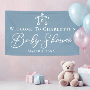 Dusty Blue Baby shower Chic Custom Party Spandoek