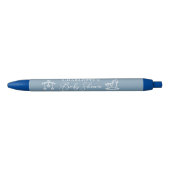 Dusty Blue Baby shower Chic Gepersonaliseerd Zwarte Inkt Pen (Voorkant)