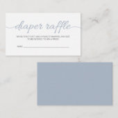 Dusty Blue Baby shower Diaper Raffle Ticket Modern (Voorkant / Achterkant)