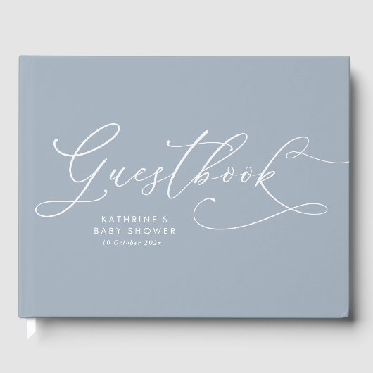 Dusty Blue Baby shower Gastenboek (Voorkant)