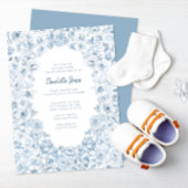 Dusty Blue Baby shower Invitation Elegant 