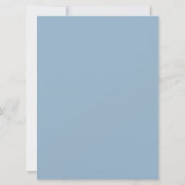Dusty Blue Baby shower Invitation Elegant  (Achterkant)