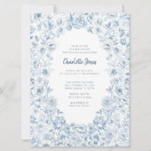 Dusty Blue Baby shower Invitation Elegant  (Voorkant)