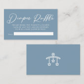 Dusty Blue Baby shower Luier Raffle Informatiekaartje (Voorkant / Achterkant)