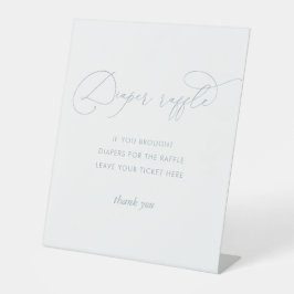Dusty Blue Baby shower Luier Raffle Reclamebord Met Voetstuk