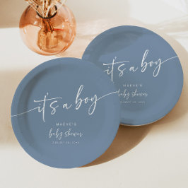 Dusty Blue Baby shower Paper Bord Modern Boy