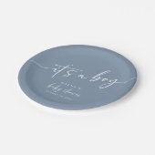 Dusty Blue Baby shower Paper Bord Modern Boy (Gekanteld)