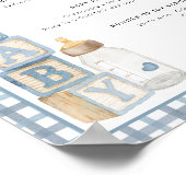 Dusty Blue Baby Shower Signature Drinks Sign  Poster (Hoek)