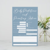 Dusty Blue Baby shower Voorspellingen Advies Kaart (Staand voorkant)