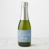 Dusty Blue Bachelorette Party Personalized Mini Sparkling Wijnetiket (Voorkant)