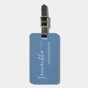 Dusty Blue Bagagelabels Wedding Table Plan/Favor