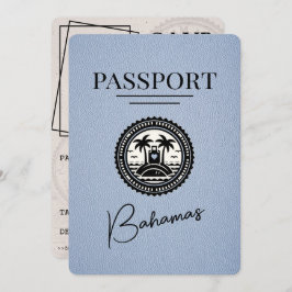 Dusty Blue Bahamas Passport Bewaar de datum Save The Date