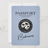 Dusty Blue Bahama's Passport Uitnodiging voor het  (Achterkant)