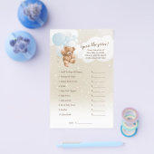 Dusty Blue Balloon Teddy Bear raden het prijsspel Flyer (Enkel)