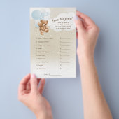 Dusty Blue Balloon Teddy Bear raden het prijsspel Flyer (Hand)