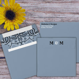 Dusty Blue Bandana-monogram Envelop