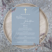 Dusty Blue Baptism doopfolie Goudfolie Menu Kaart