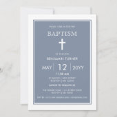 Dusty Blue Baptism Invitation Kaart (Voorkant)