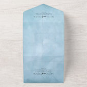 Dusty Blue Barely There Squares Bruiloft Textuur All In One Uitnodiging (Buitenkant)