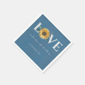Dusty Blue Barn Wood, Golden Sunflower Wedding Servet (Hoek)