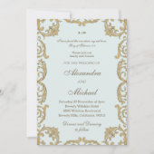 Dusty Blue Baroque Bible Verse Christian Wedding   Kaart (Voorkant)