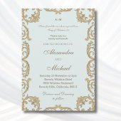 Dusty Blue Baroque Bible Verse Christian Wedding   Kaart