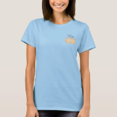Dusty Blue Beach Bruiloft 2 Harten Zand T-shirt (Voorkant)