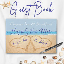 Dusty Blue Beach bruiloft gastenboek