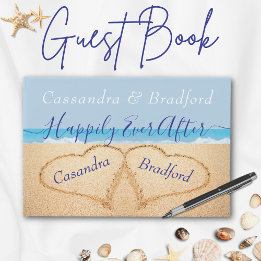 Dusty Blue Beach bruiloft gastenboek