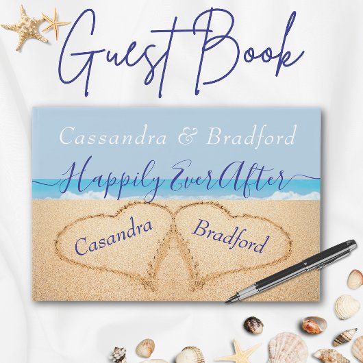 Dusty Blue Beach bruiloft gastenboek