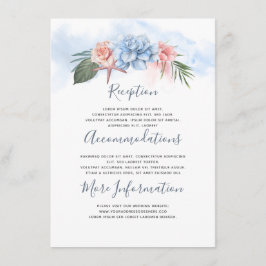 Dusty Blue Beach Bruiloft Informatie Gast Informatiekaartje