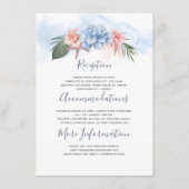 Dusty Blue Beach Bruiloft Informatie Gast Informatiekaartje (Voorkant)