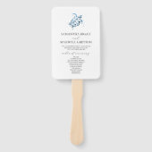 Dusty Blue Beach Wedding Program Handwaaier (Voorkant)