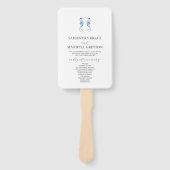 Dusty Blue Beach Wedding Program | Seahorses Handwaaier (Voorkant)