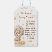 Dusty Blue Bedankt Beary Cadeaulabel (Voorkant)