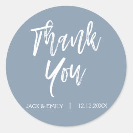 Dusty Blue Bedankt Envelope Seal Ronde Sticker