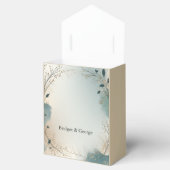 Dusty Blue Beige Boho Chic foliage wreath Wedding Bedankdoosjes (Geopend)