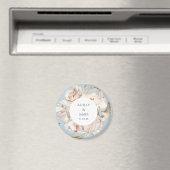 Dusty Blue-beige floral garden bruiloft magnet (Insitu (Vaatwasser))