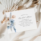 dusty blue beige floral pampas vrijgezellenfeest kaart