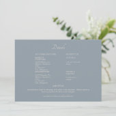 Dusty Blue & Beige Wedding Detail Kaart (Staand voorkant)