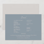Dusty Blue & Beige Wedding Detail Kaart (Voorkant / Achterkant)