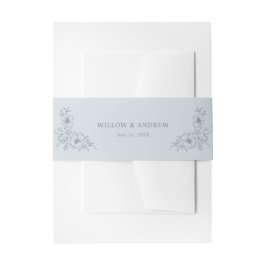  Dusty Blue Belly Band Uitnodigingen Wikkel